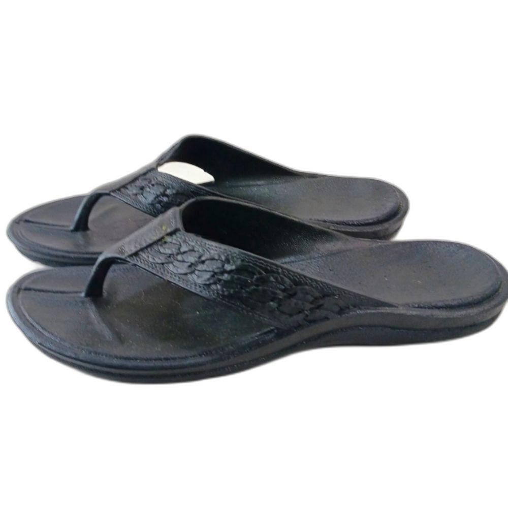 Pali Hawaii Shaka Weave Pattern Thong Sandal Slip-On Cushion Footbed Men's 12 Bk